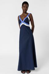 ROMYSSA CROSSED STRAPS LONG DRESS