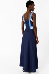 ROMYSSA CROSSED STRAPS LONG DRESS