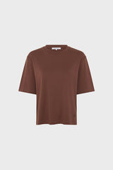 MAYAE TAUPE PLAIN COTTON T SHIRT