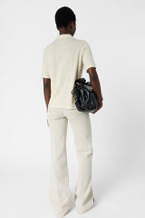 MOANA NATURAL LINEN BUTTON DOWN POLO SHIRT
