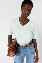 MARISA GREEN COTTON V SHIRT