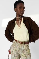 MARISA YELLOW COTTON V SHIRT