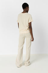MANOLIA NATURAL BI MATERIAL SCARF T SHIRT