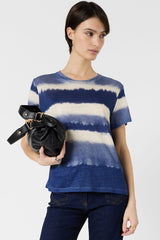 MABINTY INDIGO LINEN TIE DIE T SHIRT