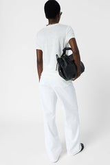MIRANA WHITE LINEN LUREX V SHIRT