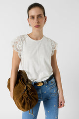 MISHAELLE COTTON LACE T SHIRT