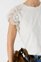 MISHAELLE COTTON LACE T SHIRT