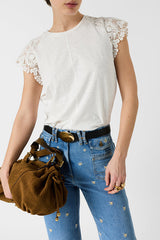 MISHAELLE COTTON LACE T SHIRT