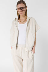 MILENE NATURAL OVERSIZED SHORT SLEEVED HOODIE