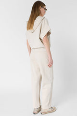 MILENE NATURAL OVERSIZED SHORT SLEEVED HOODIE