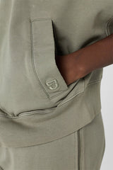 MILENE KHAKI GREEN OVERSIZED SHORT SLEEVED HOODIE