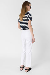 MELLINA STRIPED LINEN LUREX T SHIRT