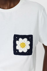 MELVINE EMBROIDERED DAISY T SHIRT