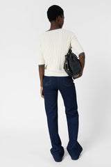 LYRA RIBBED SHORT SLEEVED SWEATER
