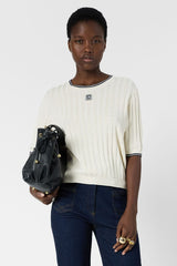 LYRA RIBBED SHORT SLEEVED SWEATER