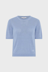 LOUMIA BLUESKY LINEN BLEND CREW NECK SWEATER
