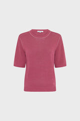 LOUMIA ROSEWOOD LINEN BLEND CREW NECK SWEATER