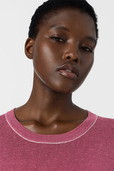 LOUMIA ROSEWOOD LINEN BLEND CREW NECK SWEATER