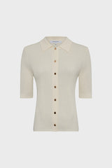 LOUIZA RIBBED POLO COLLAR VEST