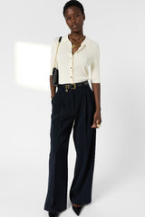 LOUIZA RIBBED POLO COLLAR VEST