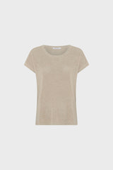 LIXIA NATURAL IRIDESCENT KNIT ROUND NECK SWEATER