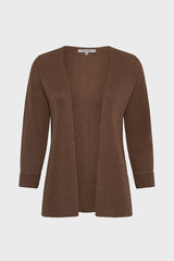 LORINA BROWN IRIDESCENT KNIT CARDIGAN