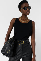 LUCINA BLACK MICROFIBER TOP