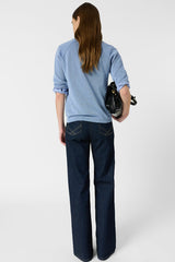 LOULA BLUESKY LINEN BLEND POLO SHIRT