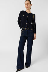 LUBNA OPENWORK CROPPED CARDIGAN