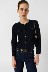 LUBNA OPENWORK CROPPED CARDIGAN