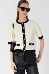 LAILA TWO TONE KNITTED CARDIGAN