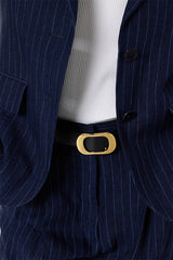 TAZIA STRIPED LINEN SUIT JACKET