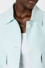 TILDA GREEN SHORT SHIRT COLLAR JACKET