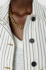 TAMEA STRIPED DENIM JACKET