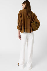 TAMIA OPENWORK COTTON LINEN OVERSHIRT
