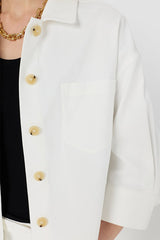 TENYA ECRU COTTON OVERSHIRT
