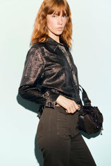 LOYCE GOLDEN SATIN SHIRT