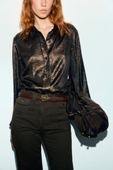 LOYCE GOLDEN SATIN SHIRT