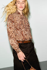 LISIE PAISLEY PRINT LAVALIERE SHIRT