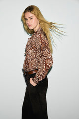 LISIE PAISLEY PRINT LAVALIERE SHIRT