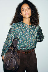 LONI SATIN FLORAL SHIRT