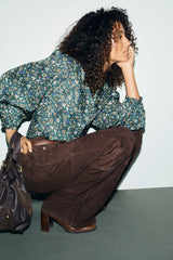 LONI SATIN FLORAL SHIRT