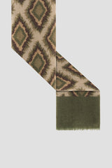 SOFIA DIAMOND-PATTERNED WOOL AND SILK SCARF