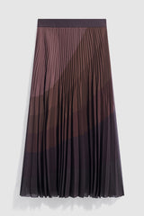 TARYN COLOR BLOCK PLEATED SKIRT