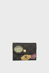 XS MINI COATED LEATHER WALLET ADORNED CANVAS
