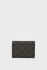 XS MINI COATED LEATHER WALLET ADORNED CANVAS