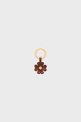 TREFLE BROWN LEATHER CHARM