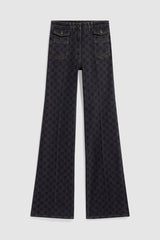 ANNA MONOGRAM FLARED JEANS