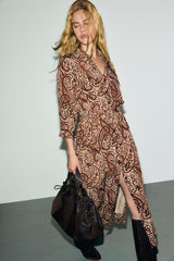 CYRA FITTED PRINTED SHIRT DRESS