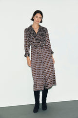 CONI GRAPHIC PRINT WAISTED DRESS